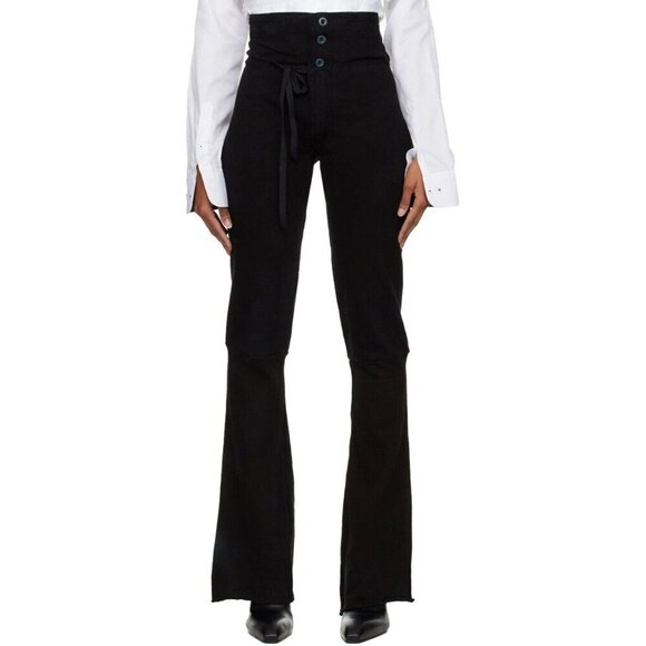 HODAKOVA "M" Cotton Jersey Trousers Size S Womens Pants Black